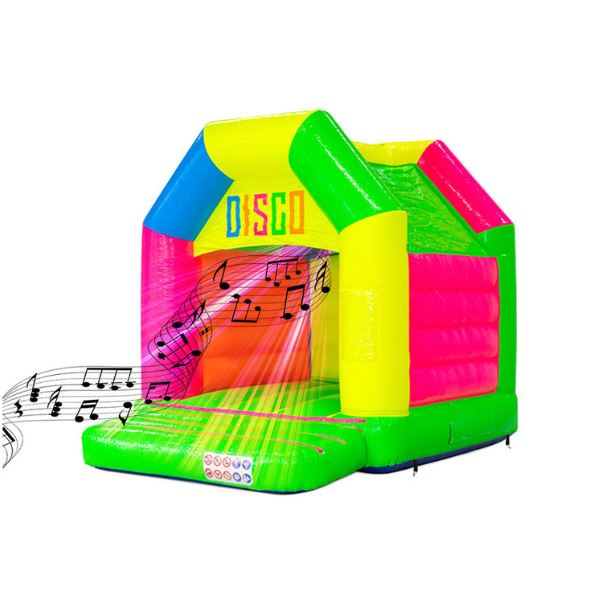 Springkussen disco Fluor colors met dak