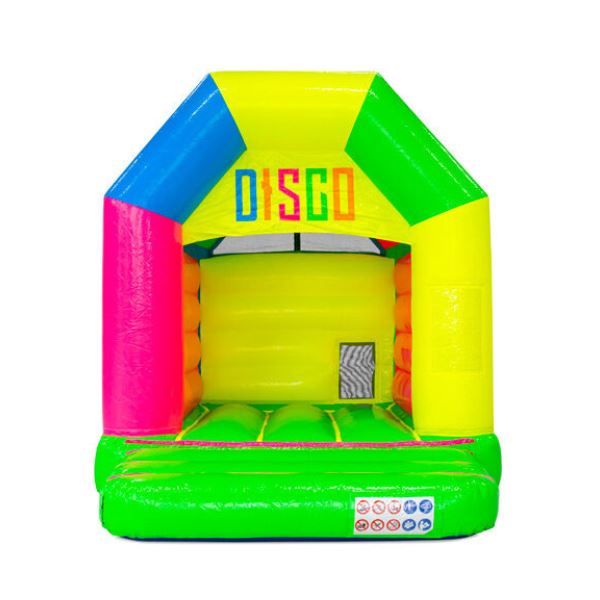 Springkussen disco Fluor colors met dak