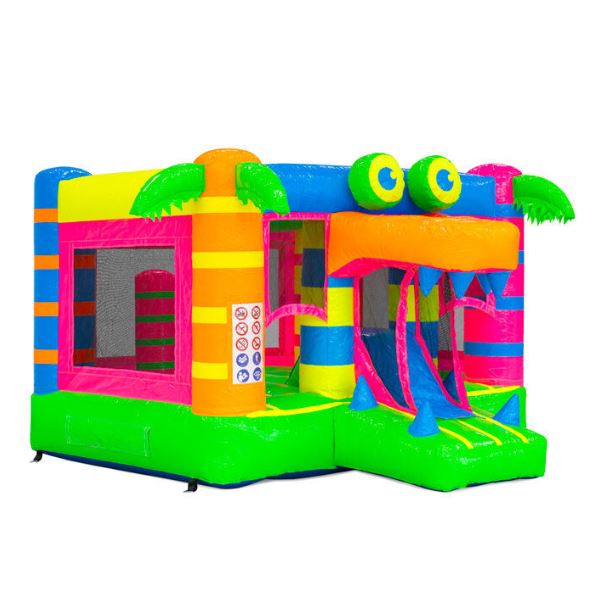 Springkussen mini Krokodil Fluor colours